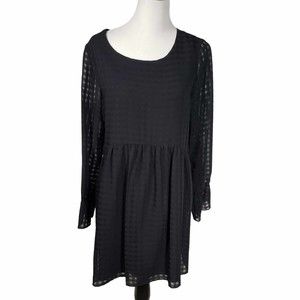 BCBGeneration size Large Long Sheer Sleeve Gingham Dress